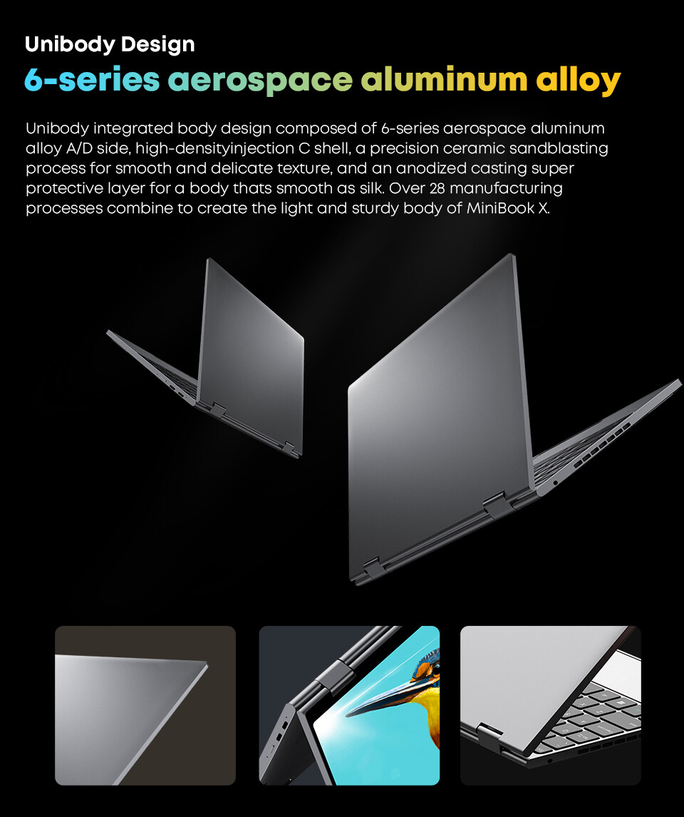 CHUWI 10.51” MiniBook X Windows 11 Laptop LPDDR5 12GB 512GB SSD Intel N5100
