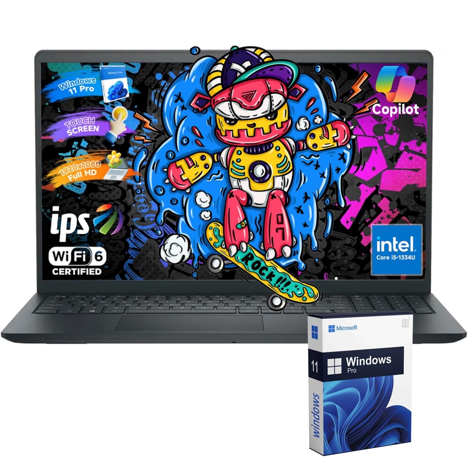 Dell Inspiron Laptop 15.6″ FHD Touch Core i5 1334U UpTo 64GB RAM 2TB SSD Win Pro