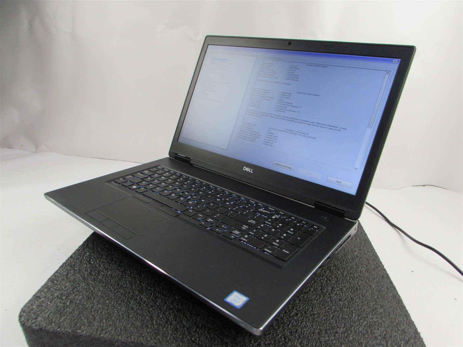 DELL PRECISION 7730 CORE I7-8750H NO SSD 64GB RAM NVIDIA QUADRO P3200 NO O.S