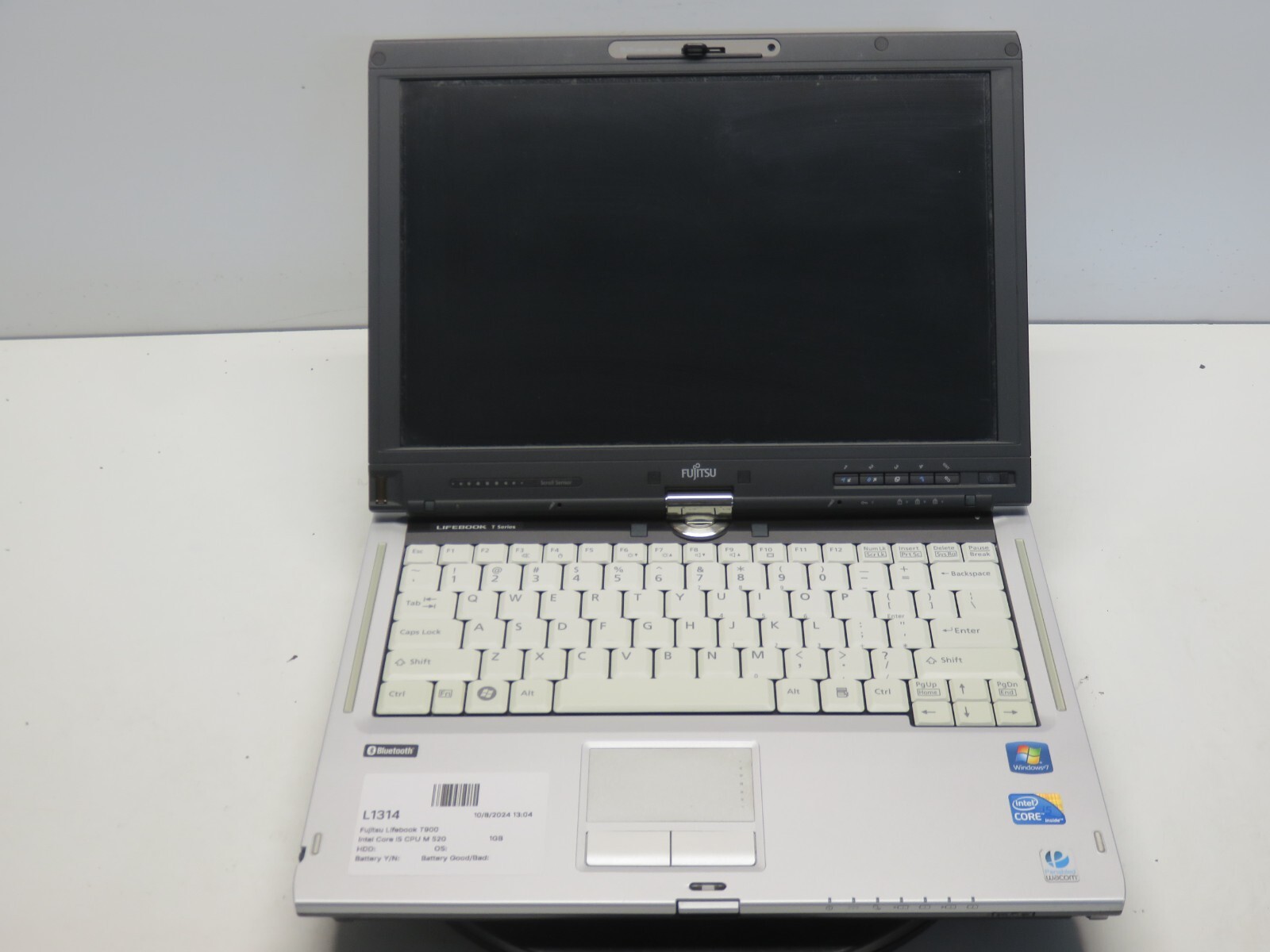 Fujitsu Lifebook T900 Intel Core i5 CPU M 520 2.40GHz 1GB NO HDD No Batt