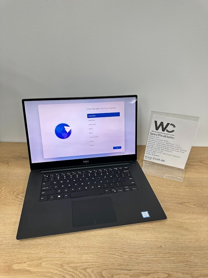 Dell Precision 5530 Core i7- 8850H, 32GB, NVIDIA Quadro P1000, 512GB SSD1, 2018