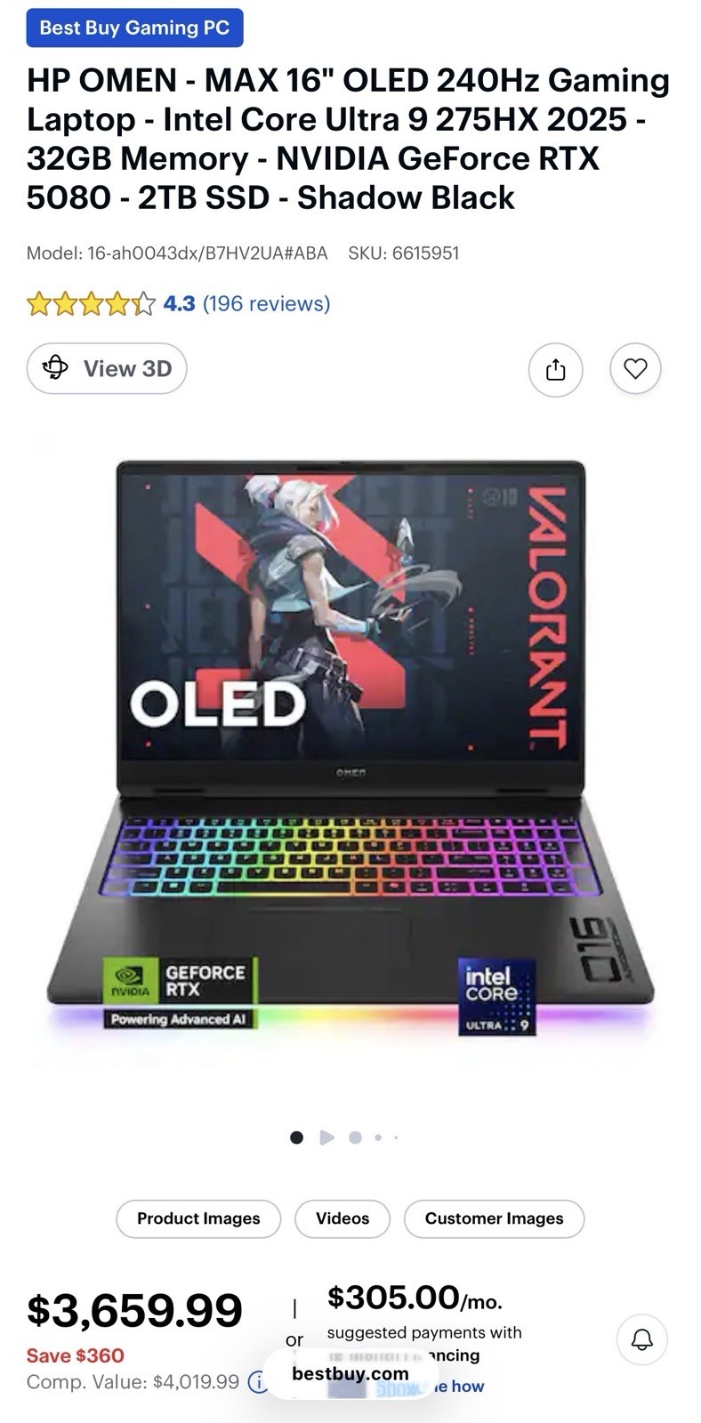 HP OMEN MAX 16 + Razer Gaming Mouse & Keyboard