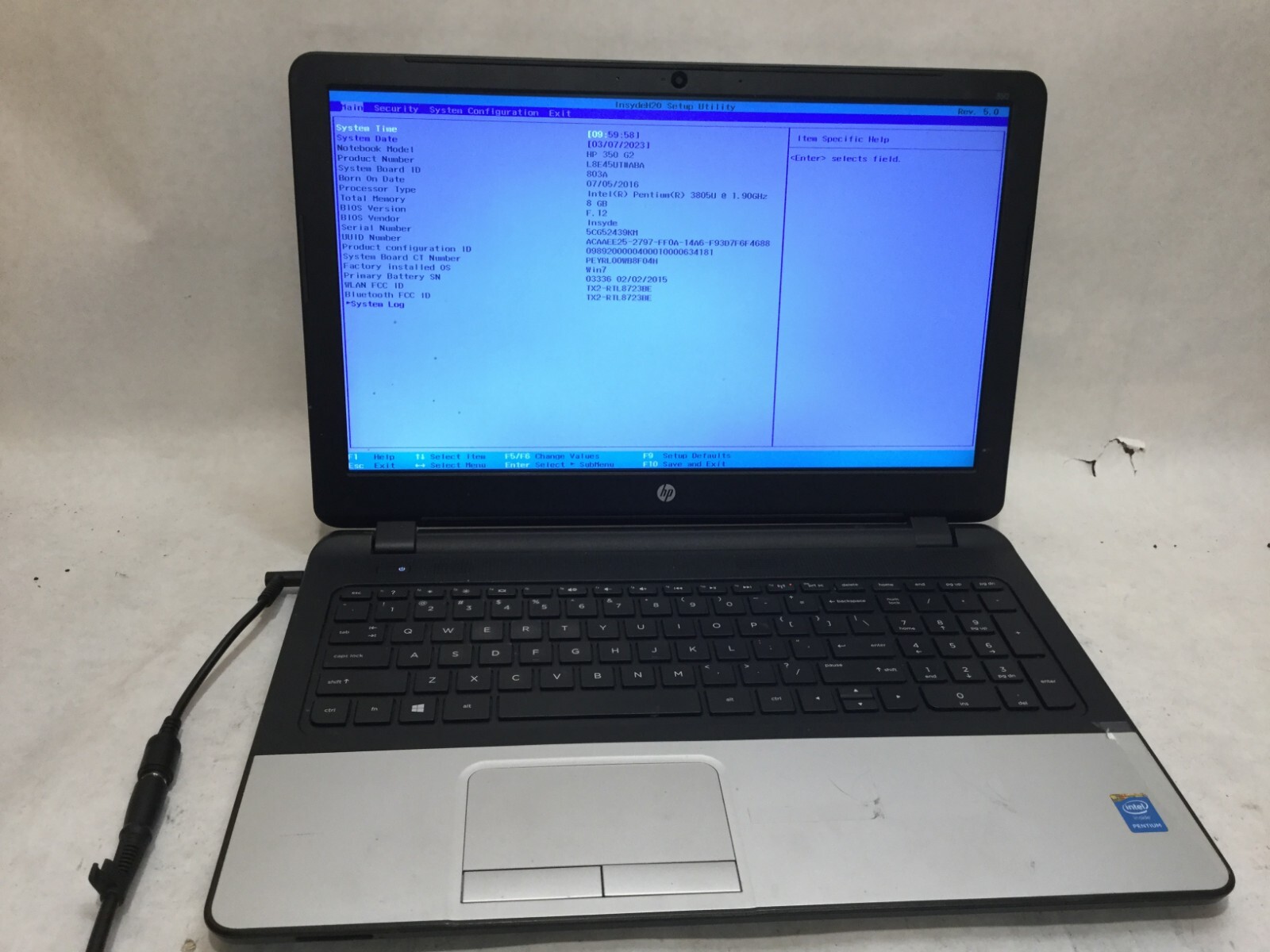 HP 350 G2 / Intel Pentium 3805U @ 1.90GHz / (NO STORAGE) -MR