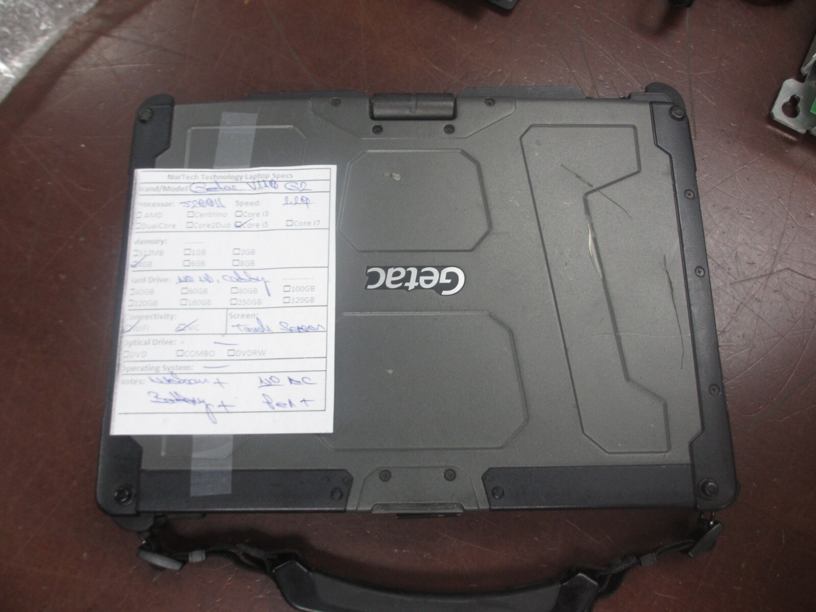 Getac V110 G2 i5 5200U 2.20GHZ 4GB Touch Screen Laptop [NO HDD/CADDY/OS/AC]+Pen