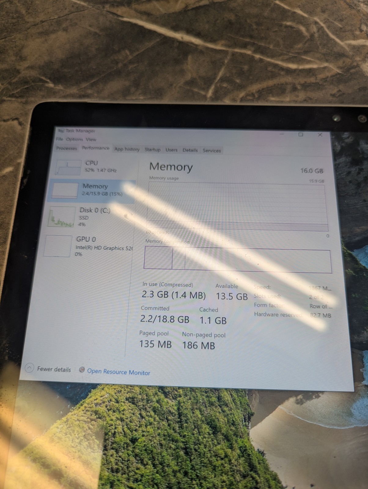 Microsoft Surface 1703 i7-6600U 16GB 512GB Win 10 NO KEYBOARD DAMAGED SHELL