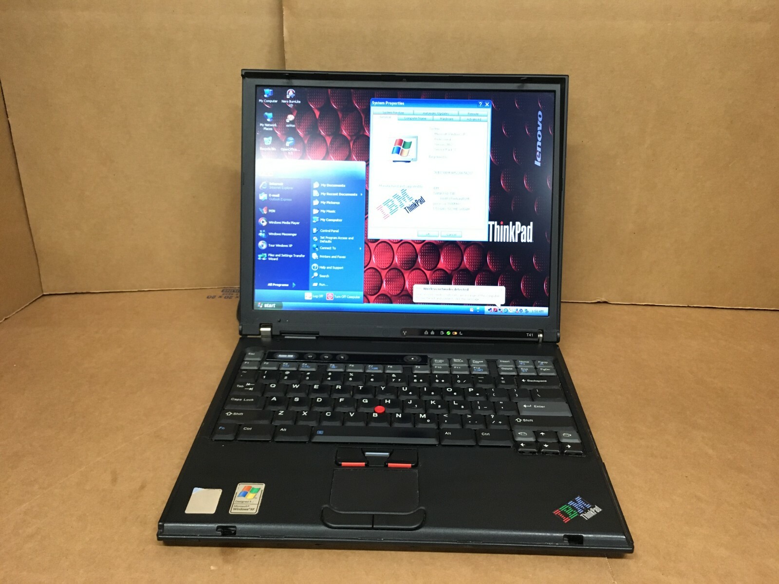 IBM THINKPAD T41 Vintage Laptop 1.60GHz 512MB RAM 80GB HDD WINDOWS XP SP3 ATI 75