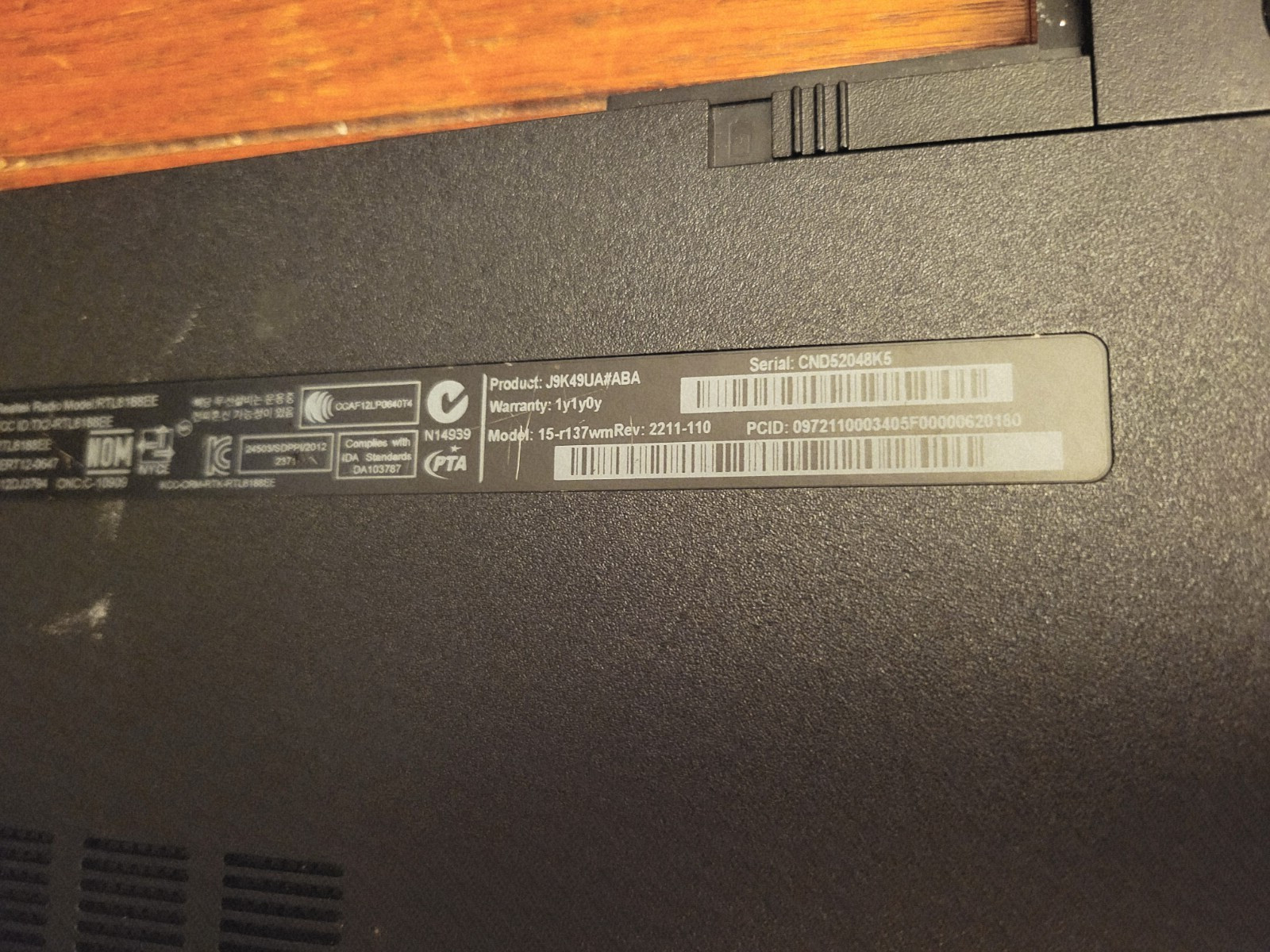 HP Laptop 15-R137WM 15.6″ HD LCD Intel Core i3-4005U 6GB RAM 500GB BROKEN SCREEN