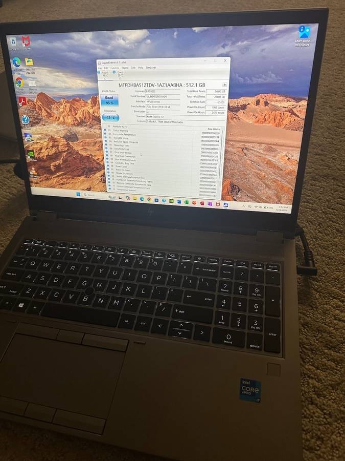 HP ZBook Fury G8 16-inch Laptop i7-11850H 32 GB RAM 1 TB SSD NVIDIA RTX A2000