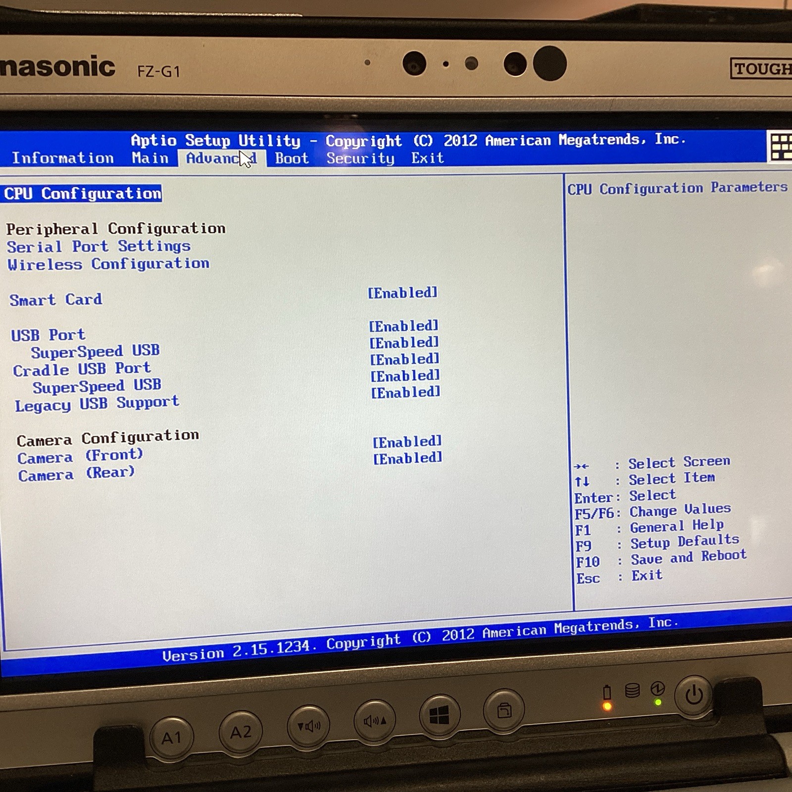 Panasonic Toughpad FZ-G1 MK5 i5 7300U@2.60GHz 8G Ram 256GB SSD W/Keyboard No OS