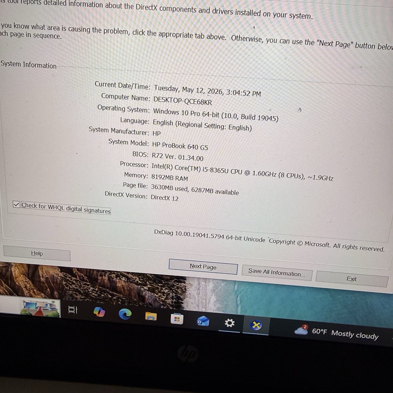 hp probook 640 g5 i5. 8th Gen