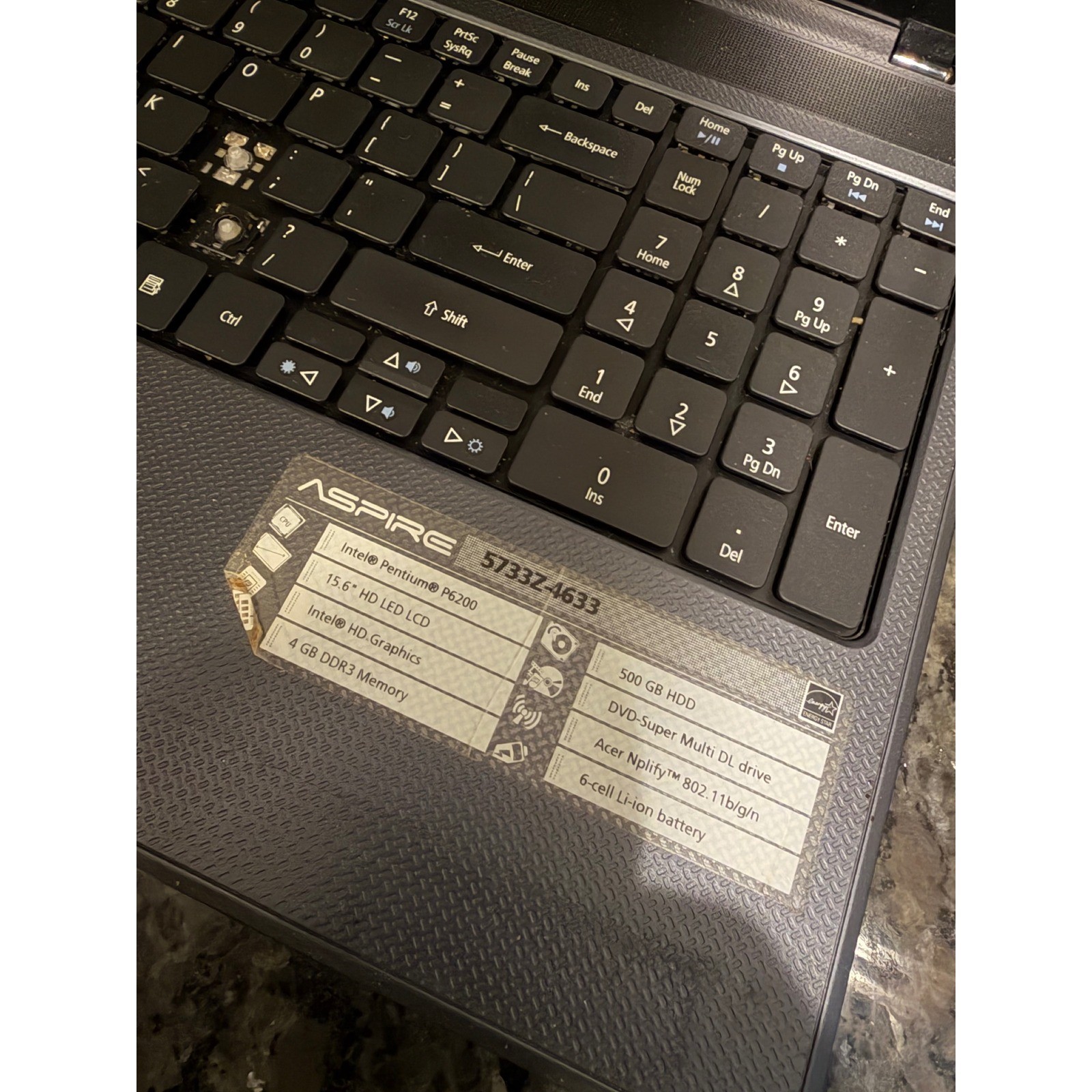 Acer Aspire 5733Z-4633 Laptop 15.6in Intel Pentium P6200 4GB RAM 500GB HDD Parts