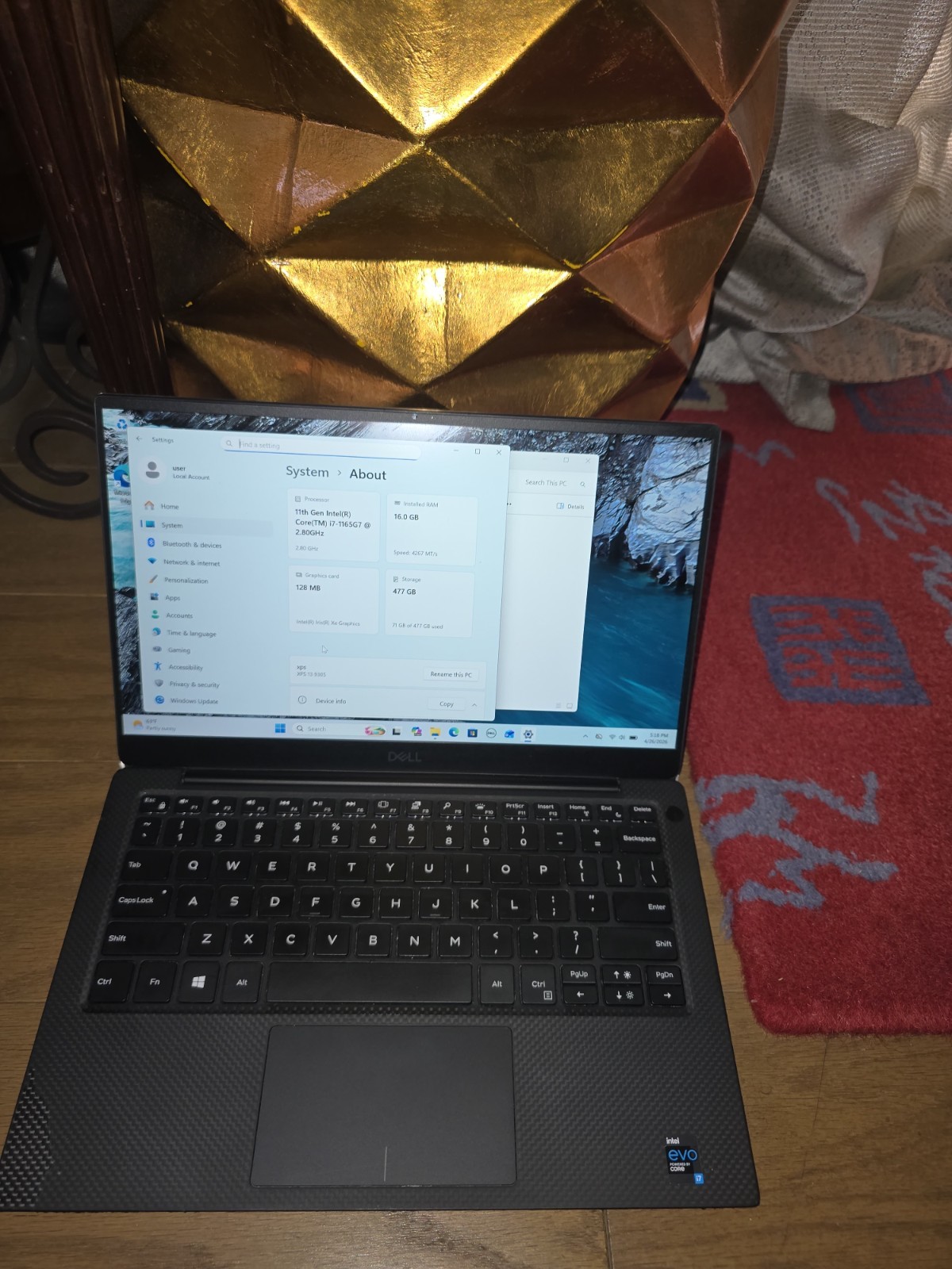Dell XPS 13 9305 11th Gen i7-1165G7 16GB 512GB SSD Windows 11 – W/ Charger