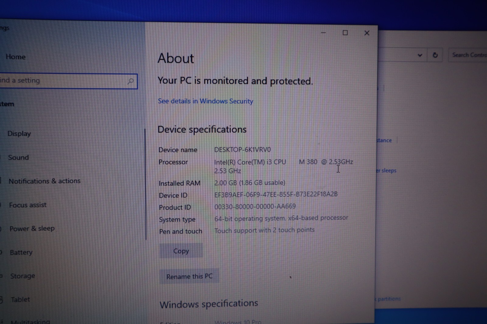 Lenovo Laptop ThinkPad Edge 031946U i3 CPU M380 @ 2.53GHz 2.0 GB Ram w/ Charger