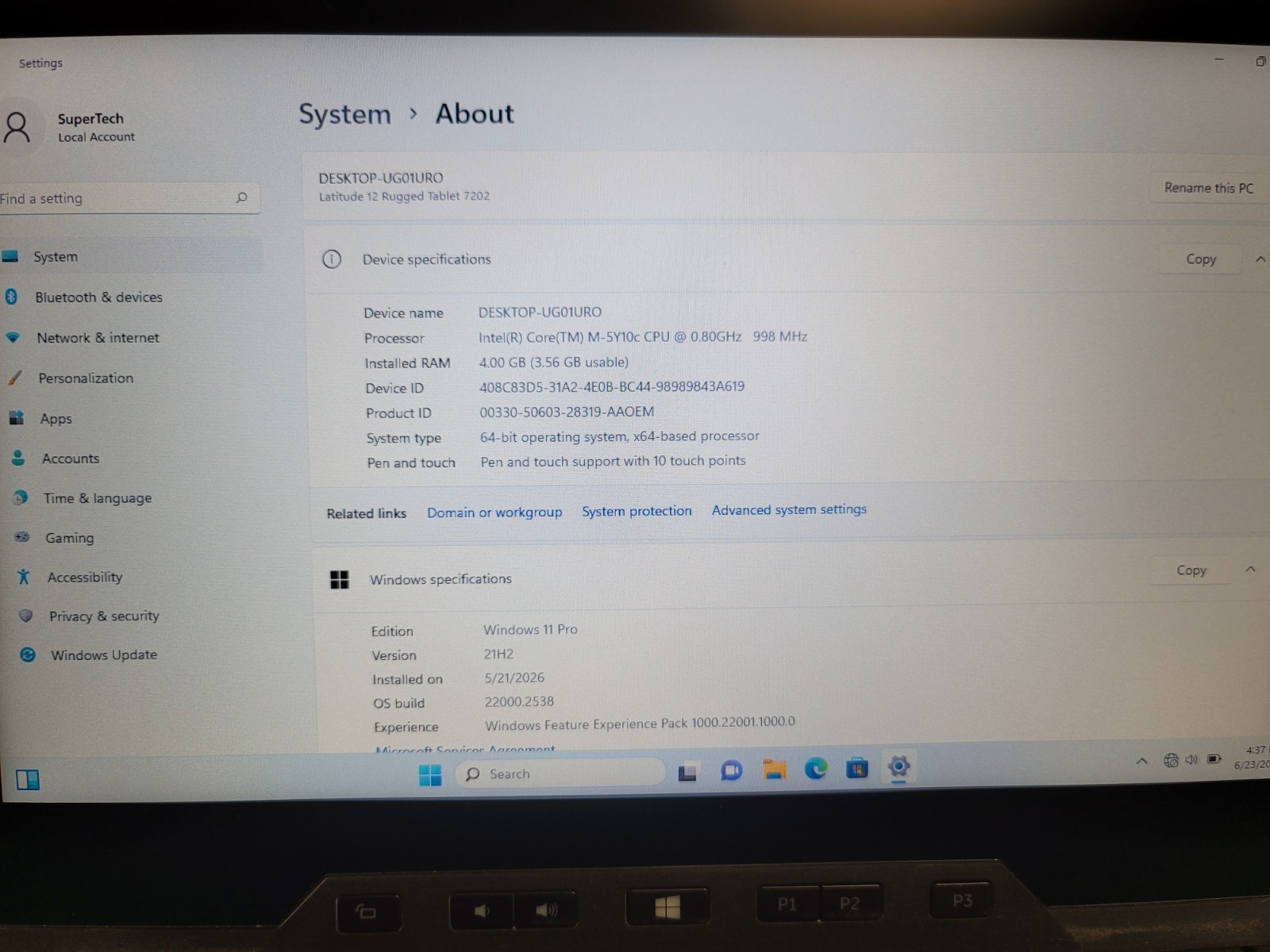 DELL LATITUDE 12 RUGGED TABLET 7202