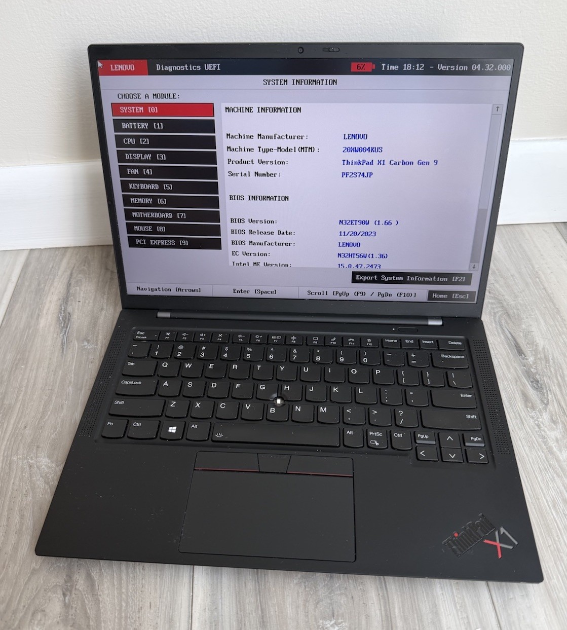 Lenovo ThinkPad X1 Carbon Gen 9 Intel i5-1135G7 16GB RAM NO SSD / OS MISSING DOT