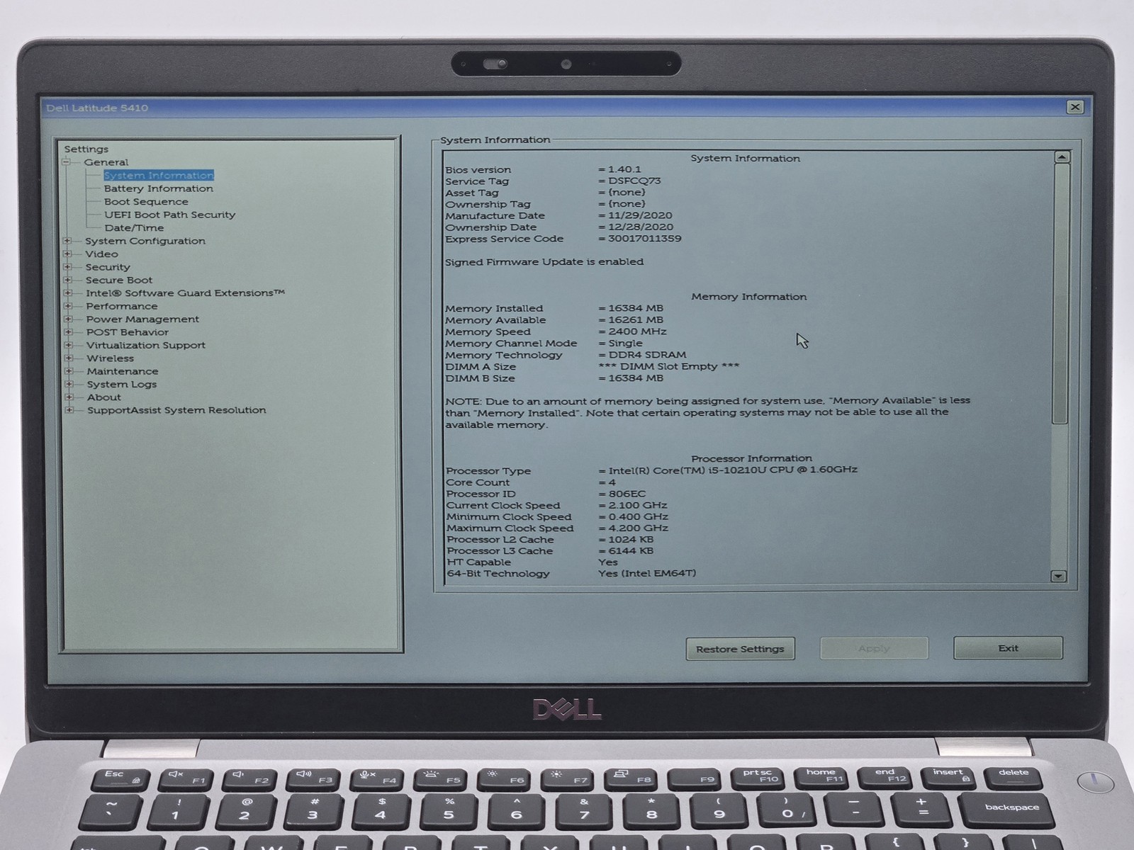 Dell Latitude 5410 14″ FHD Touch I5-10210U 256GB 16GB W11P Webcam Backlit IRCam