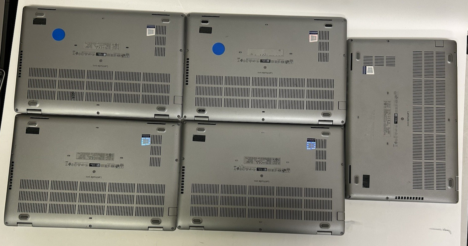 LOT OF 5 Dell Latitude 5410 14″ Laptop Intel i7-10610U @1.8GHz – NO RAM – NO SSD