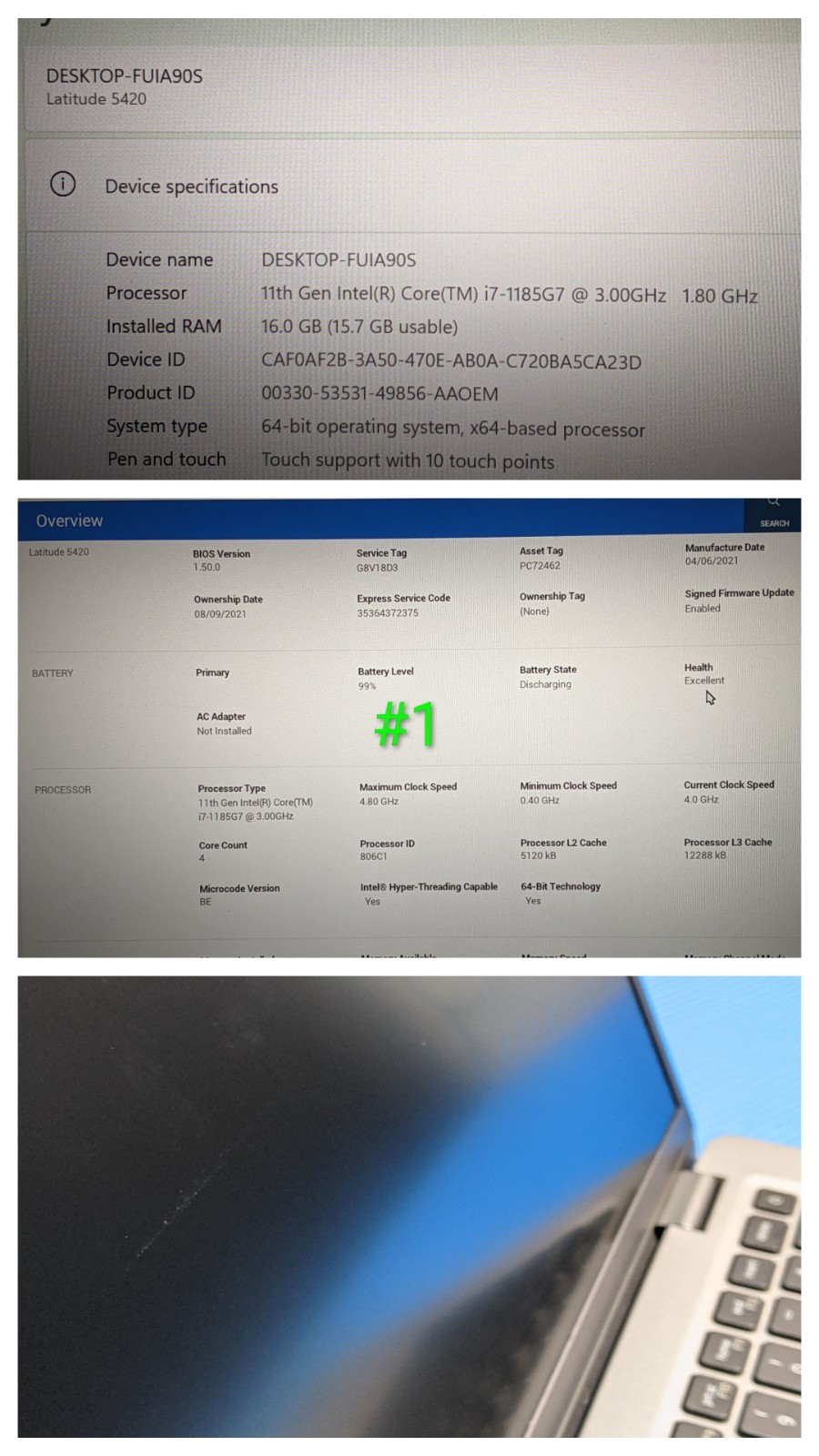 Dell Latitude 5420 14″FHD TOUCH i7-1185G7 3GHz 16GB 512GB W11Pro ExcelBat +PA