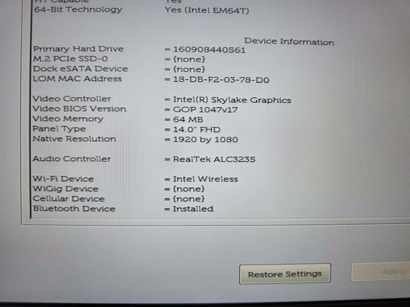 Dell Latitude E7470 14 FHD i5-6300U 8GB RAM Laptop No Battery No OS Charger Incl