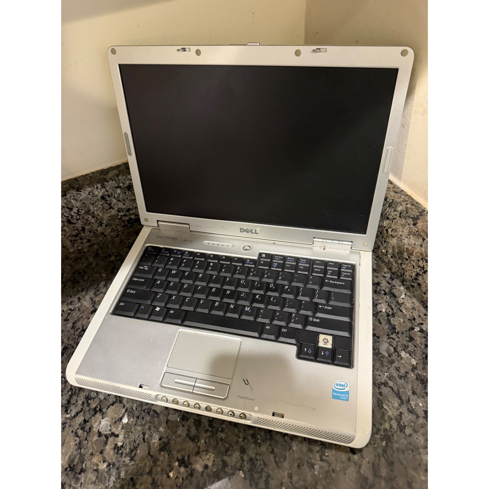Dell XPS M140 Laptop Intel Pentium M Silver Windows XP For Parts Untested