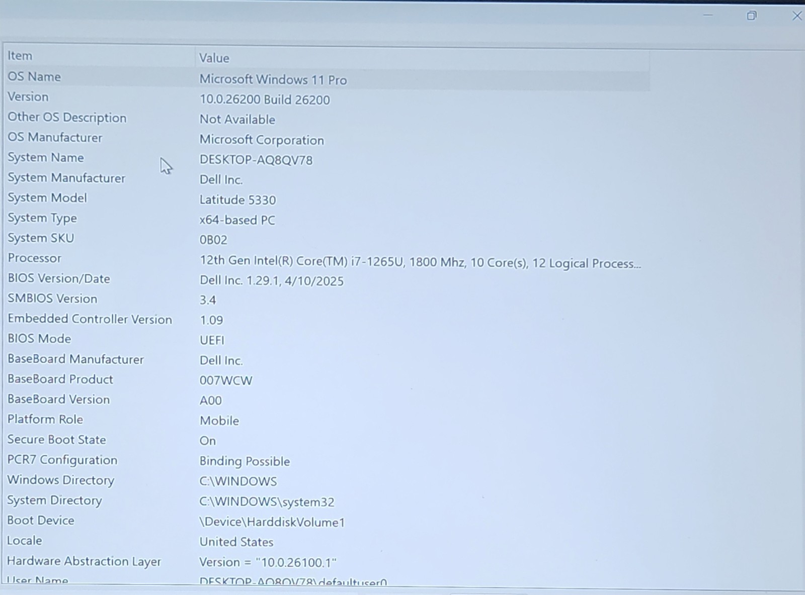 Dell Latitude 5330 Core i7-1265U 1.80 GHz 16 GB DDR4 256 GB NVMe Windows 11 Pro