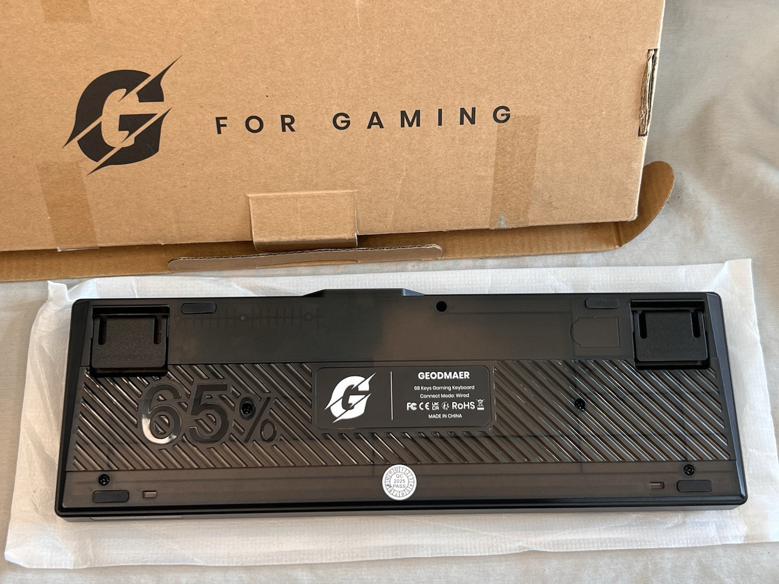 GEODMAER 65% Gaming Keyboard Wired Compact Mechanical Feel Open Box New