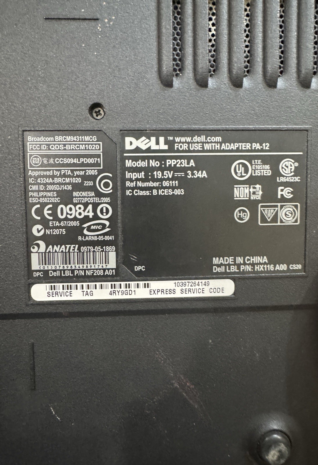 Dell Inspiron 1501 Laptop FOR PARTS / NOT WORKING As-Is