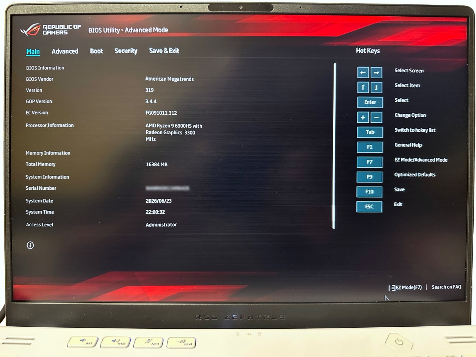 ASUS ROG Zephyrus G14 GA402RJ Ryzen 9 6900HS RX 6700S 16GB 1TB SSD