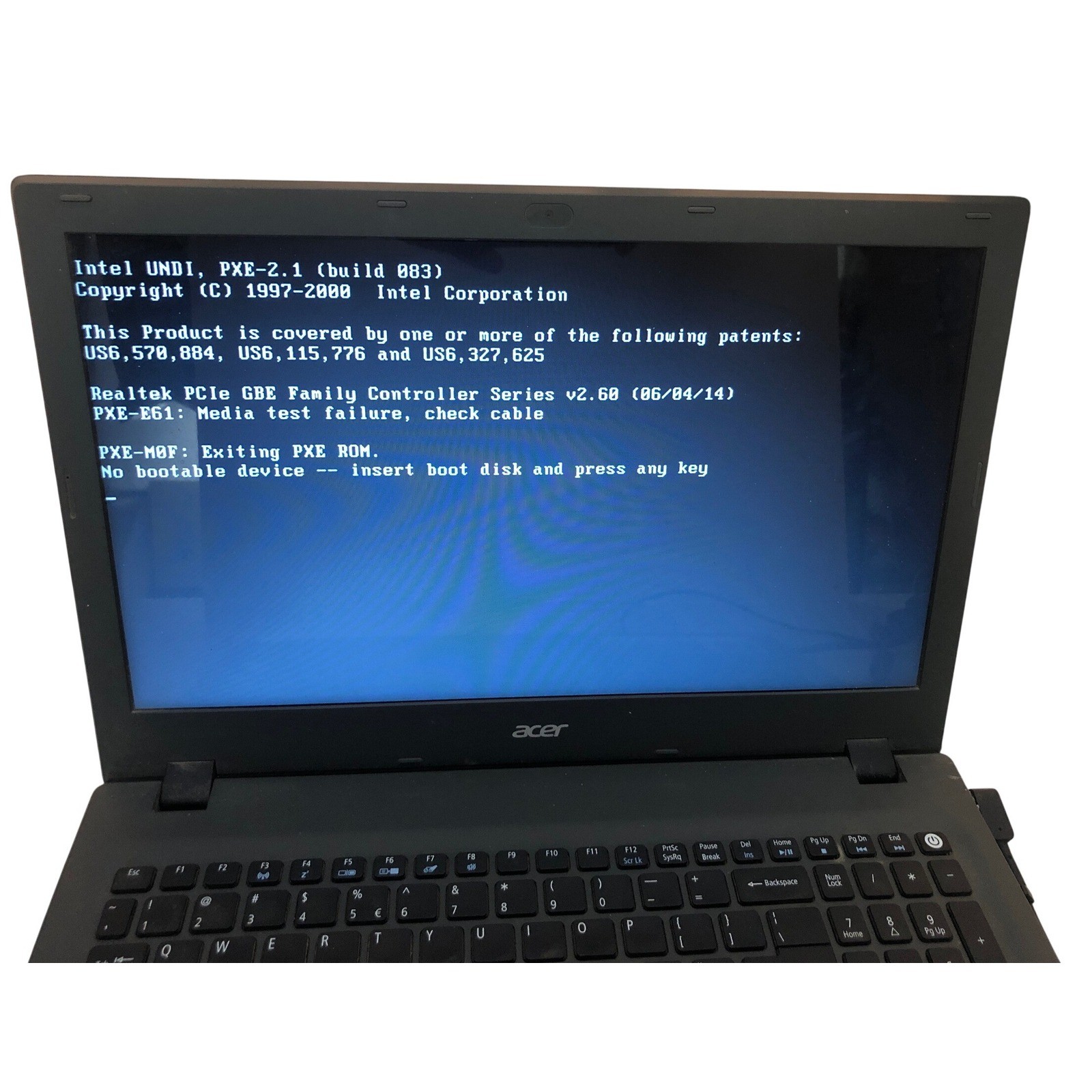 Acer Aspire E 15 E5-573-39K5 Laptop Intel Powers On No Hard Drive Parts Repair