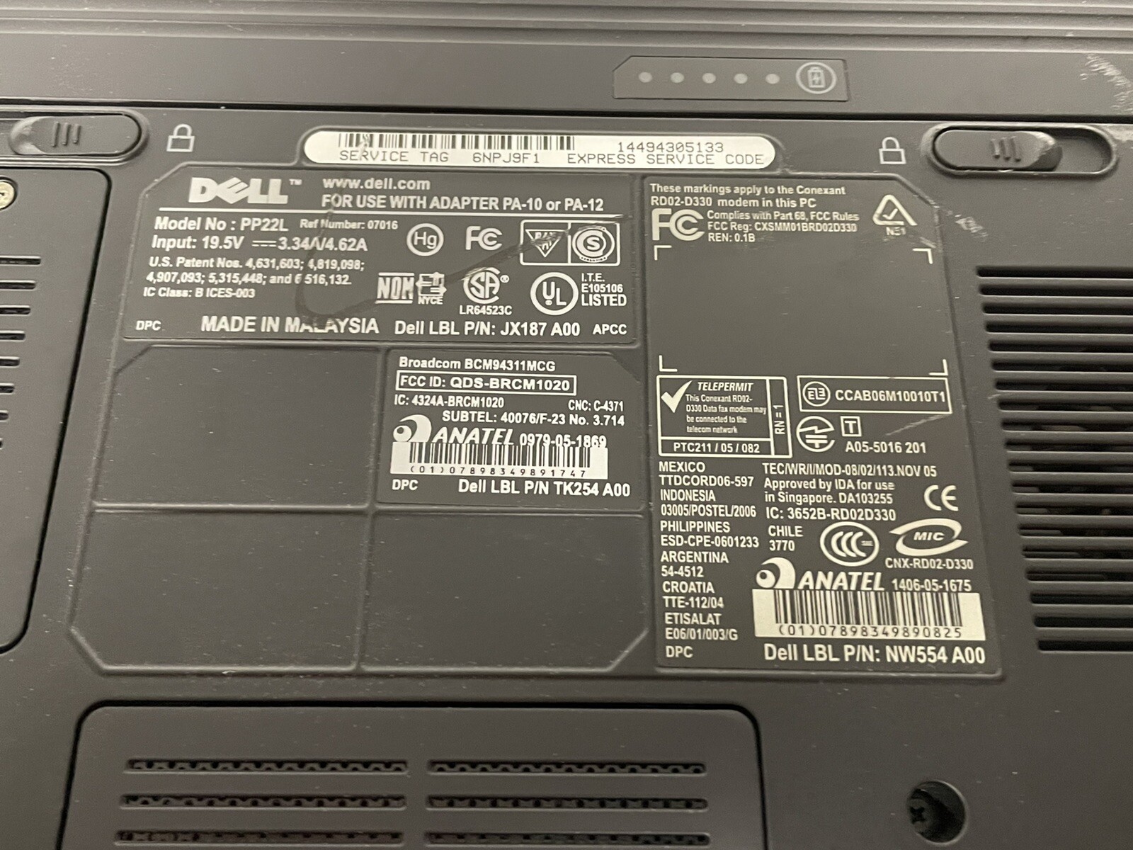 Dell Inspiron 1520 Laptop Untested Cracked Screen Freeship