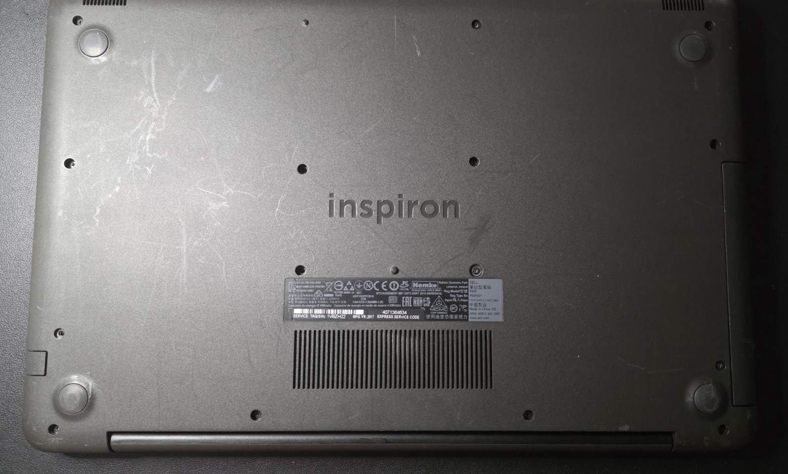 Dell Inspiron 15 5000 Series 15.6″, Intel Core i5 7th Gen 2.5 GHz. NO HDD or SSD