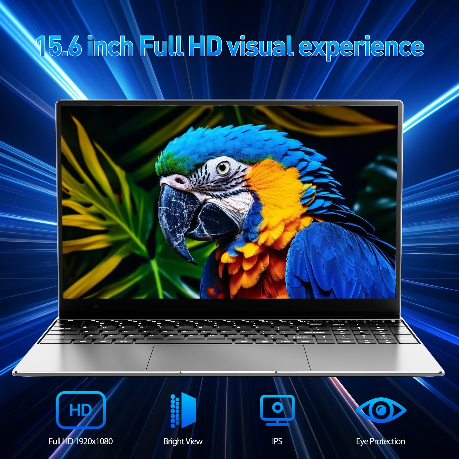 15.6” Laptop Computer 12GB RAM 256GB SSD, Win 11 Laptop AMD Ryzen 5 Processor(U