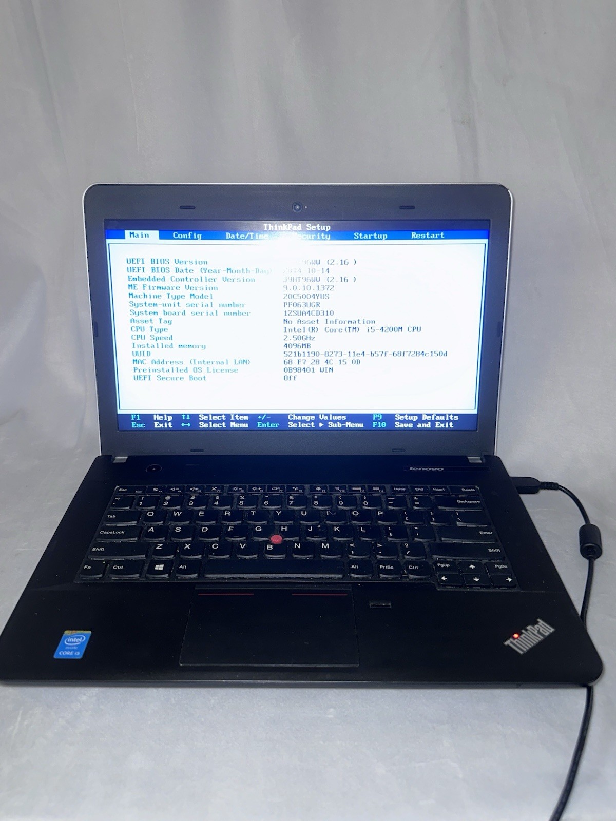 LENOVO THINKPAD E440 – BOOTS TO BIOS INTEL I5 4200M – NO HD OR RAM FOR PARTS