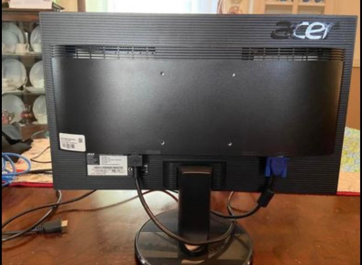 Lenova think pad 12.5 inch screen, acer monitor, headset, ethernet cable