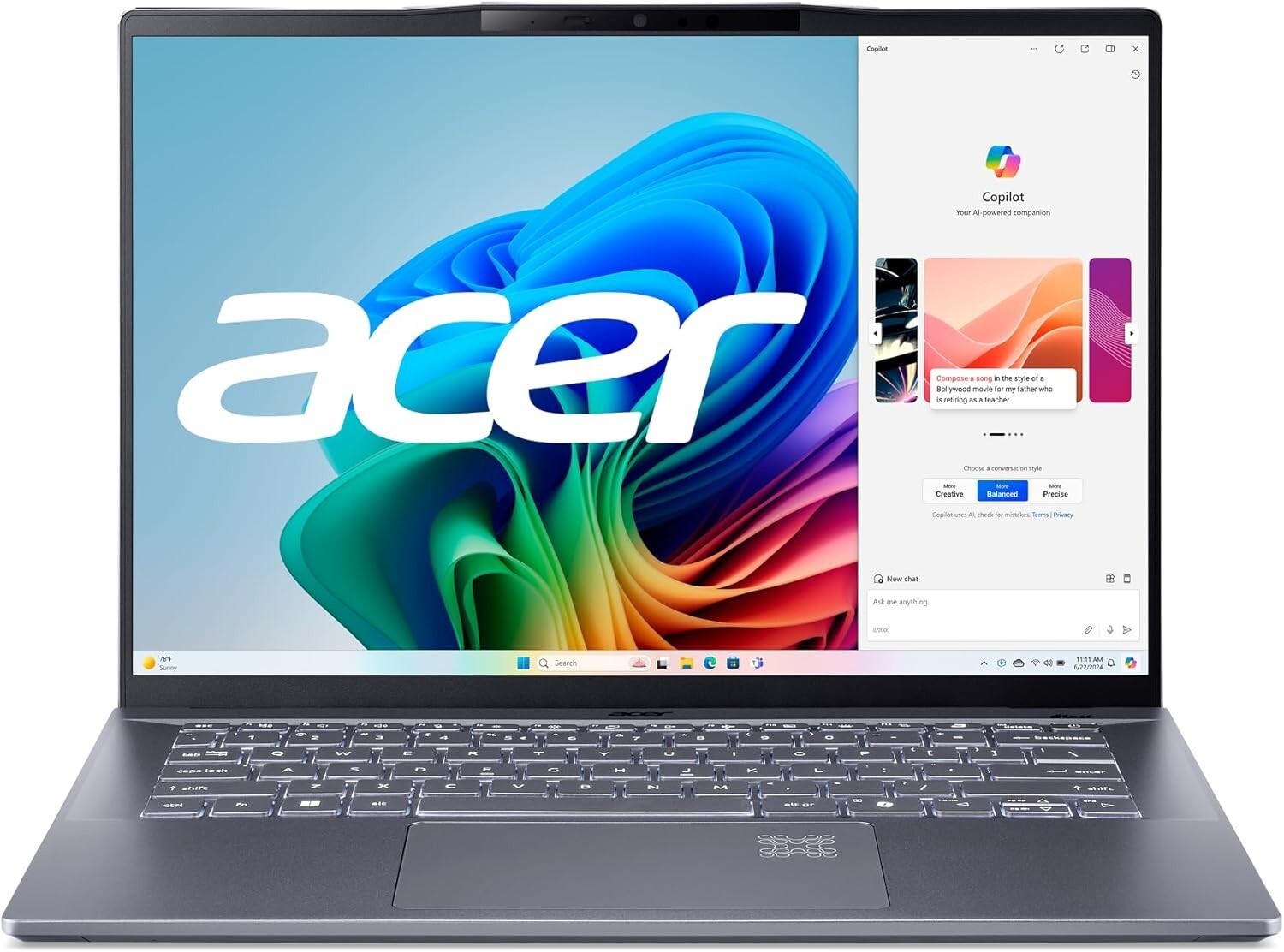 Acer Swift 14 AI SF14-11-X128 Copilot+ PC 14.5″ Snapdragon X Plus 16GB 1TB SSD
