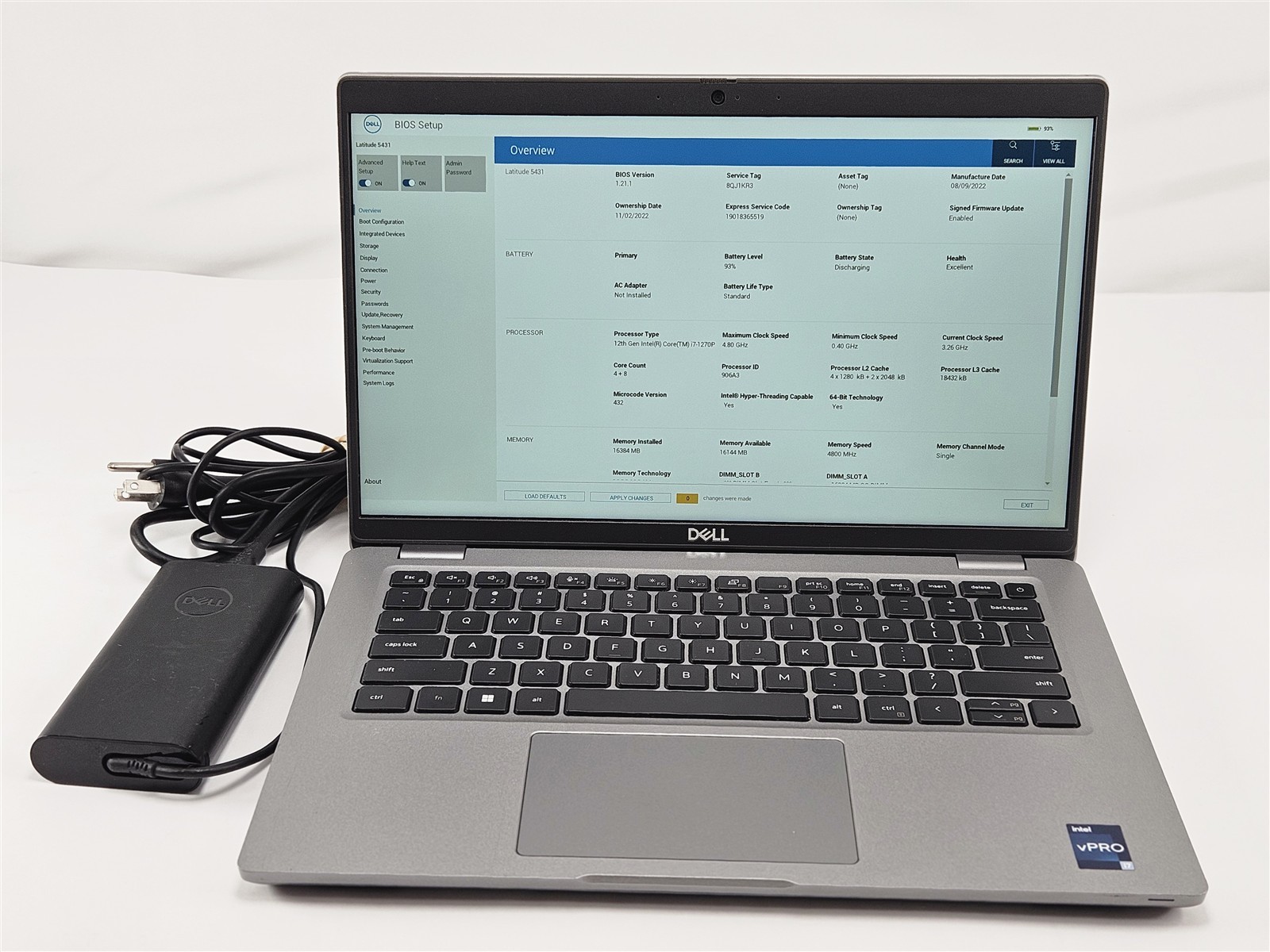 Latitude 5431 Dell 14″ i7-1270P 2.2GHz 16GB 256GB SSD Laptop