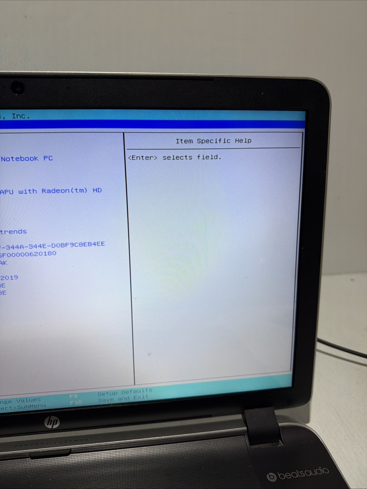 Hp Pavilion 17 Notebook Laptop AMD A10-4655M 6gb Ram No Drives Boots Bios NO P/S