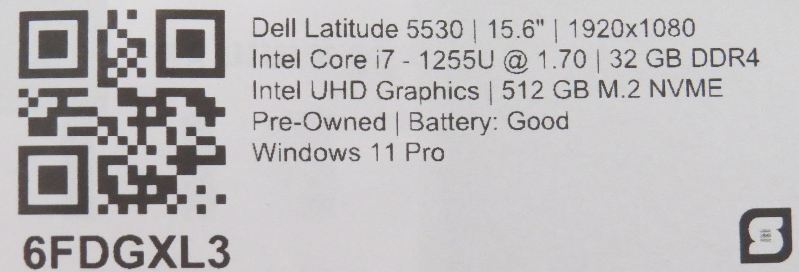 Dell Latitude 5530 i7-1255u @ 1.7GHz 32GB DDR4 256GB m2 15.6″ | Win 11