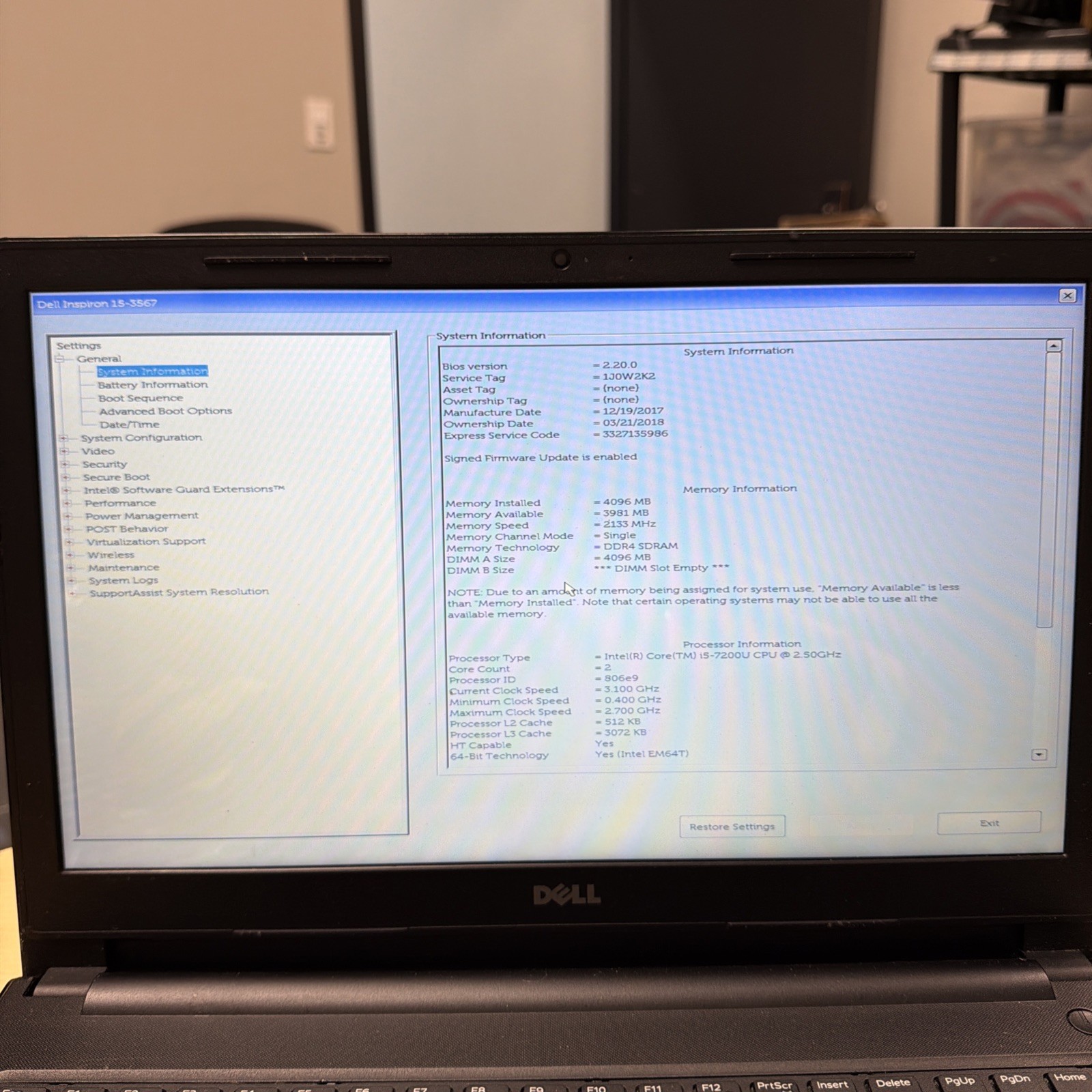 Lot of 2 DELL INSPIRON 15-3567 Laptop INTEL i5-7200U 4GB RAM NO SSD