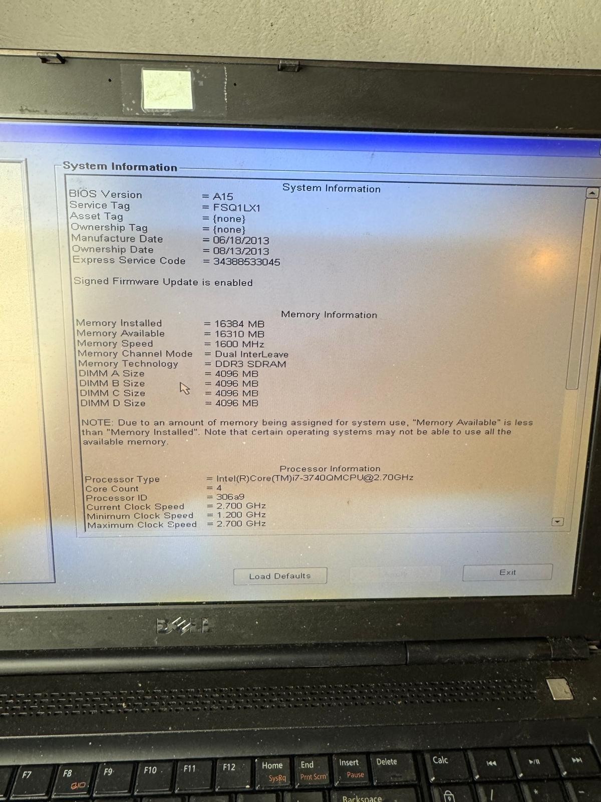 Dell Precision M6700 Core i7-3740QM, 4GB RAM, 17.3″ Laptop *READ #4269