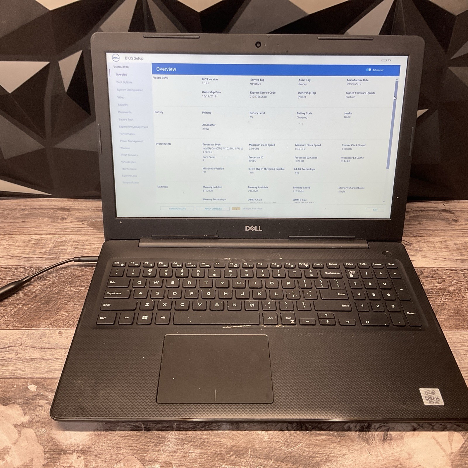 Dell Vostro 3590 / i5 10th Gen / BIOS Unlocked / No RAM / No SSD / P20