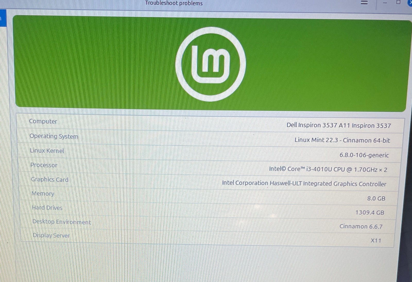 DELL INSPIRON 15-3537 Laptop 15″ i3 256gb+1tb Linux Mint 22.3-extras-17