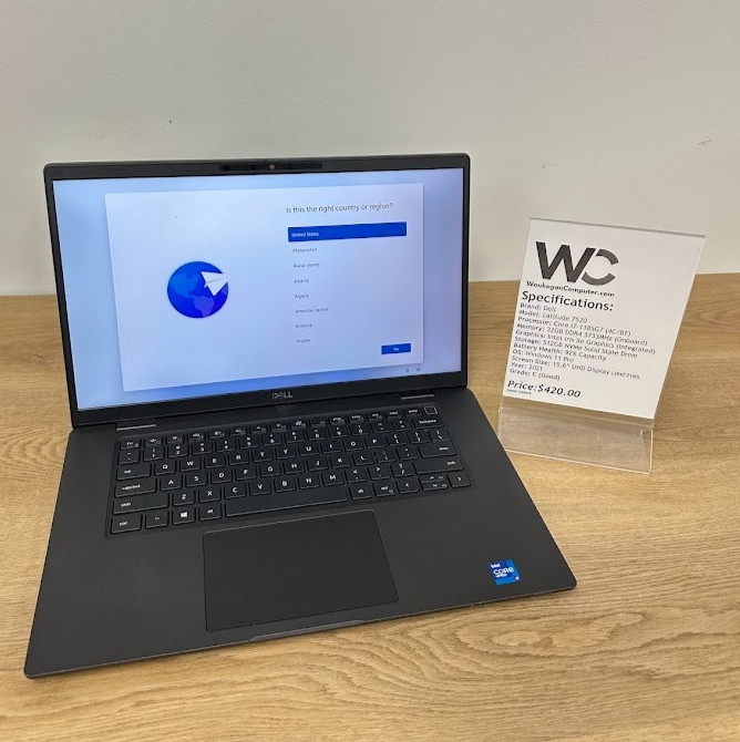 Dell Latitude 7520, Core i7 1185G7, 32GB, Iris Xe Graphics, 512GB SSD, 2021