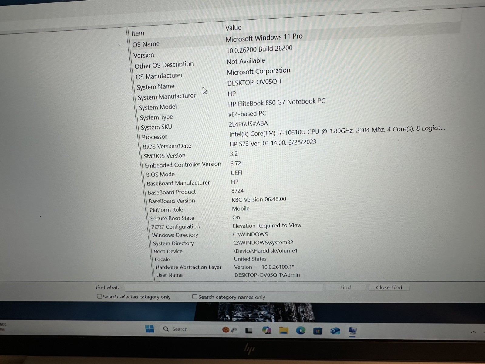 HP EliteBook 850 G7 Laptop, i7-10th 16GB 256GB SSD Backlit KB, Win 11 pro Tested