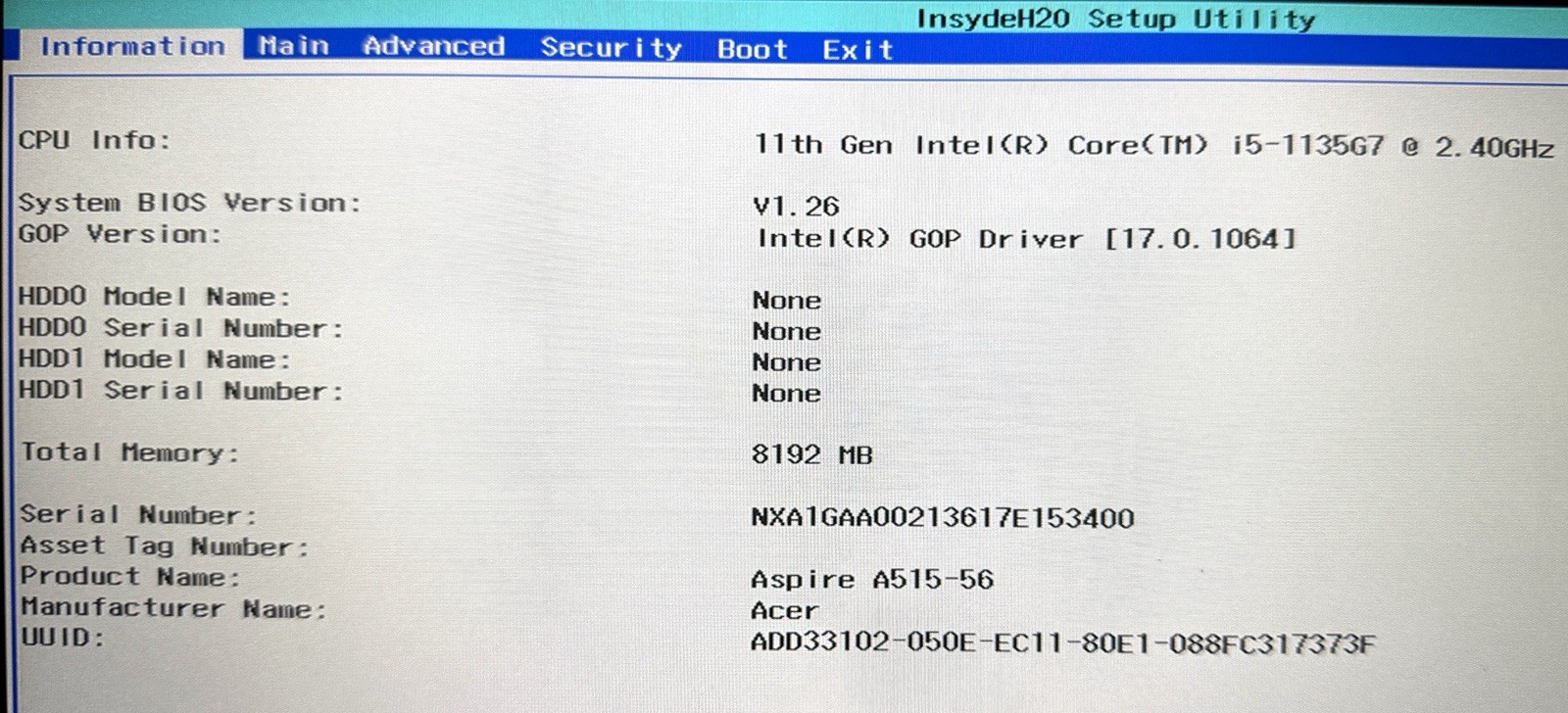 Acer Aspire 5 A515-56-56DJ 15.6″ FHD 2.4GHz Core i5-1135G7 8GB RAM No SSD READ