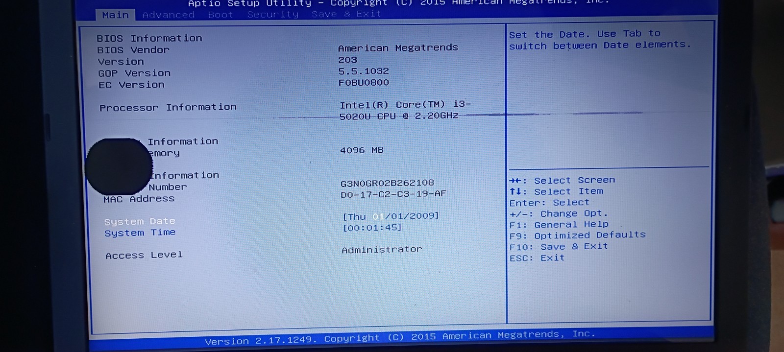 ASUS X540L Laptop, Intel Core i3-5020U CPU 2.20GHz, 4 GB RAM PARTS/REPAIR NO HD