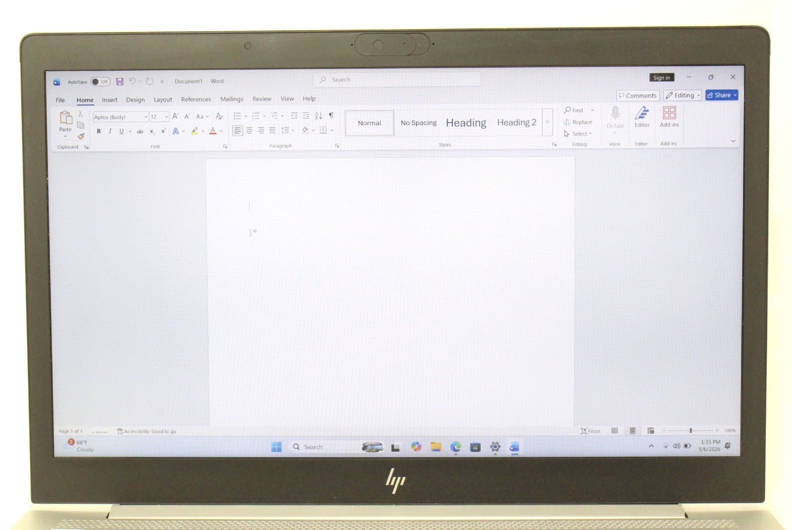 HP Elitebook 850 G6 15.6″ 1.8GHz i5-8265U 256GB SSD 8GB RAM Laptop; 6181309