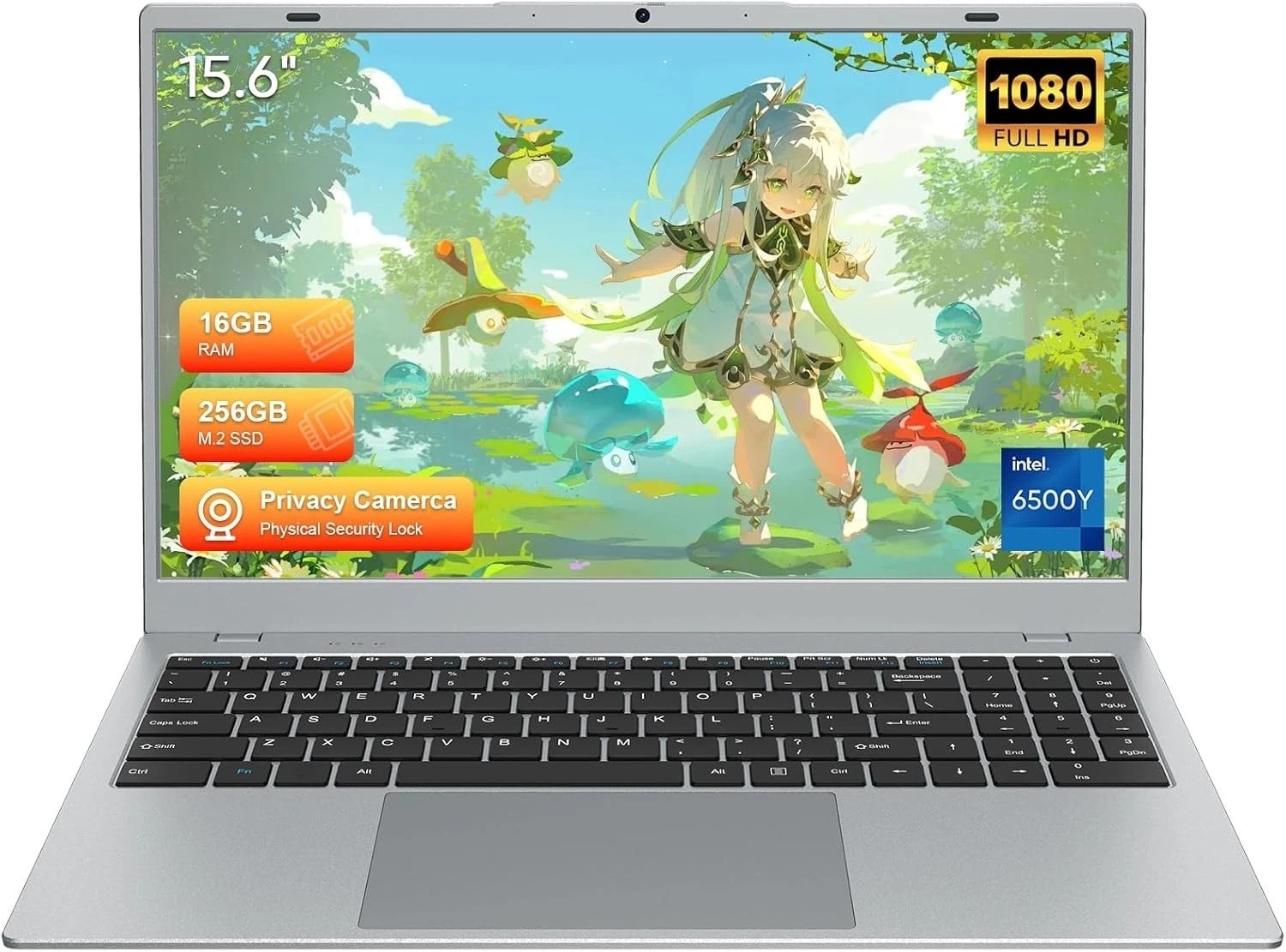 Stylish Silver 15.6″ Laptop – 1080p Display, 256GB SSD & WiFi 5 Connectivity