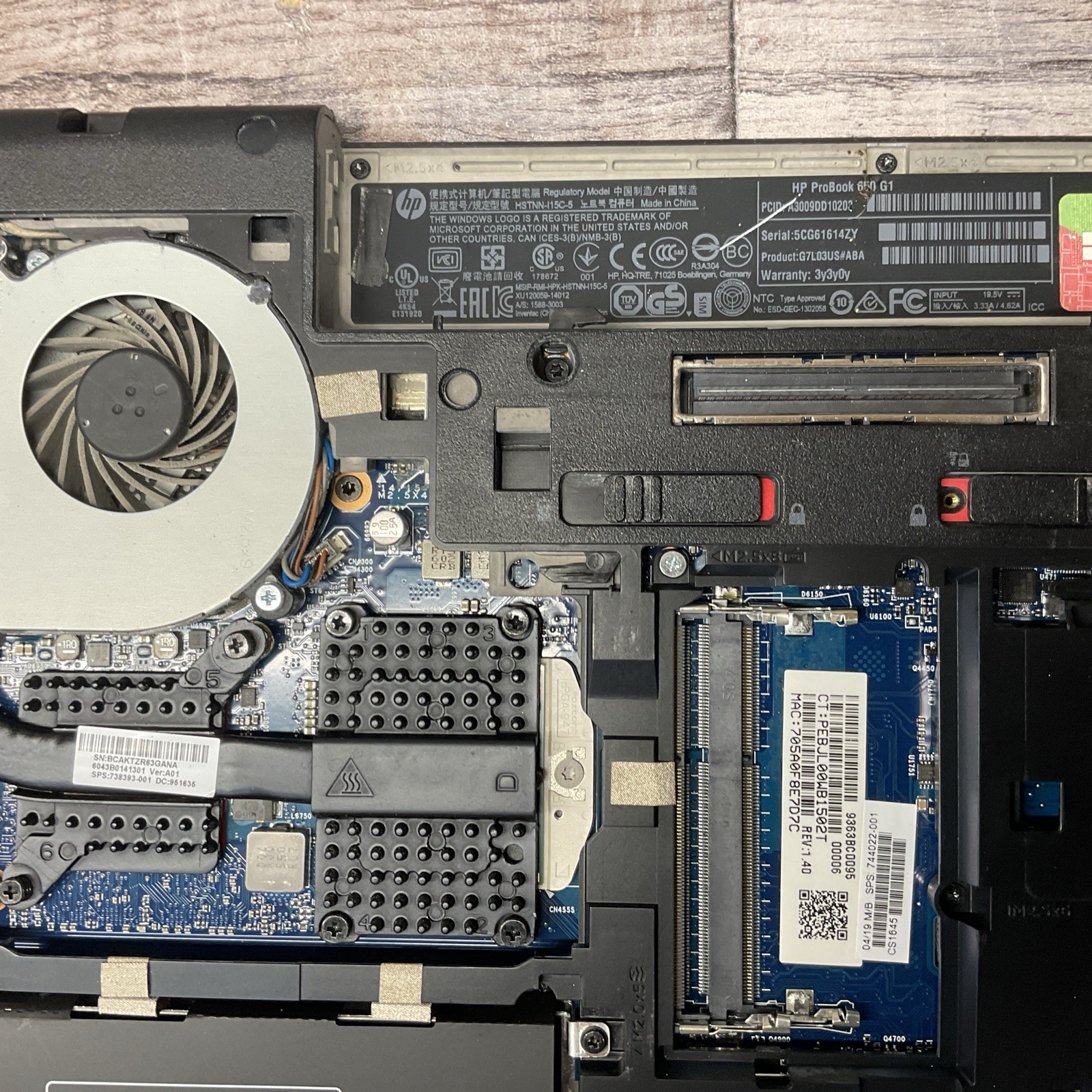 HP ProBook 650 G1 / i5 4th Gen / BIOS Unlocked / No RAM / No SSD / M5