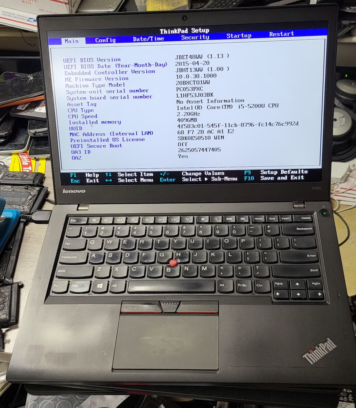 LOT OF 3 Lenovo ThinkPad T450s 14” 4GB RAM NO SSD BOOTED TO BIOS AS IS READ